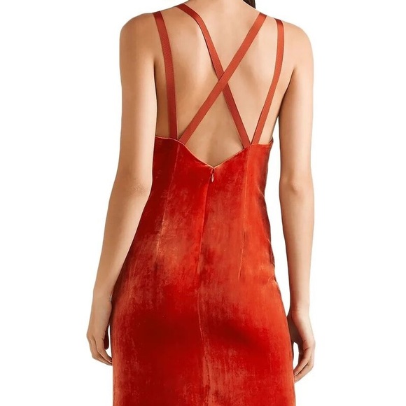Dion Lee Red Velvet Midi Dress - Picture 6 of 6